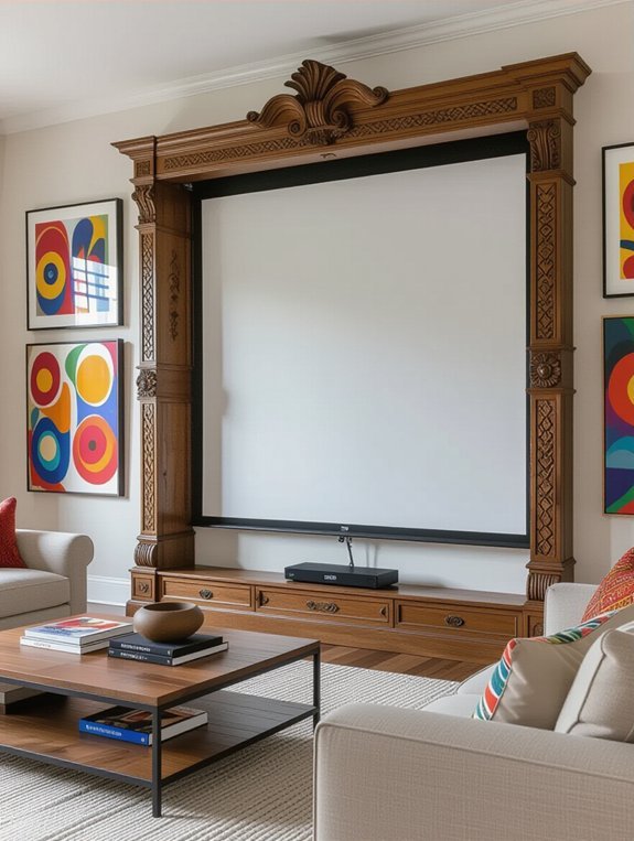artistic projector screen integration