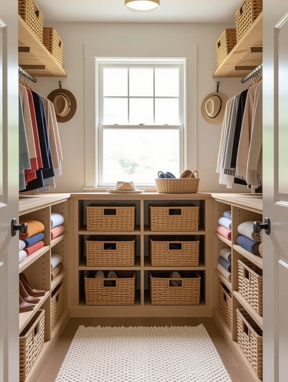 baskets enhance closet organization
