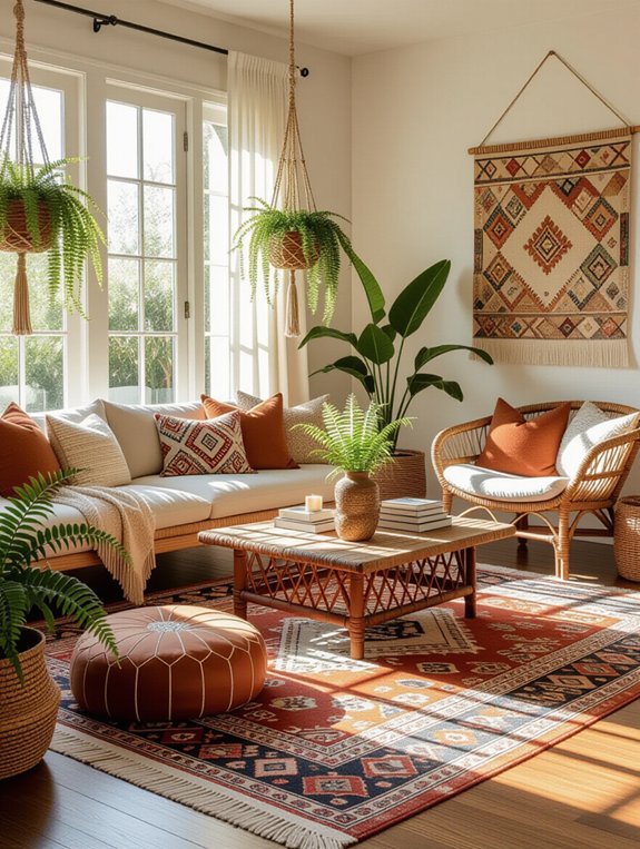bohemian living room elements