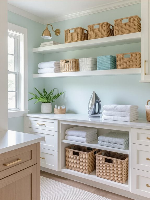 built in ironing board features