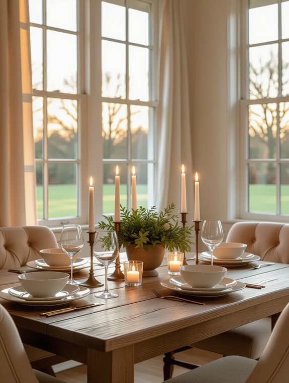 candlelit dining room ambiance