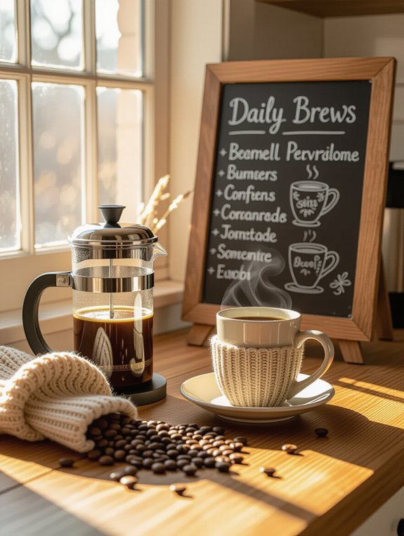 chalkboard menu for coffee