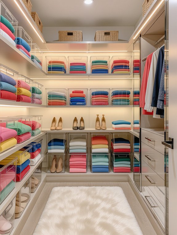 clear bins for organization