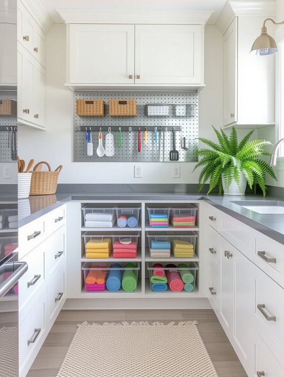 clear bins for organization