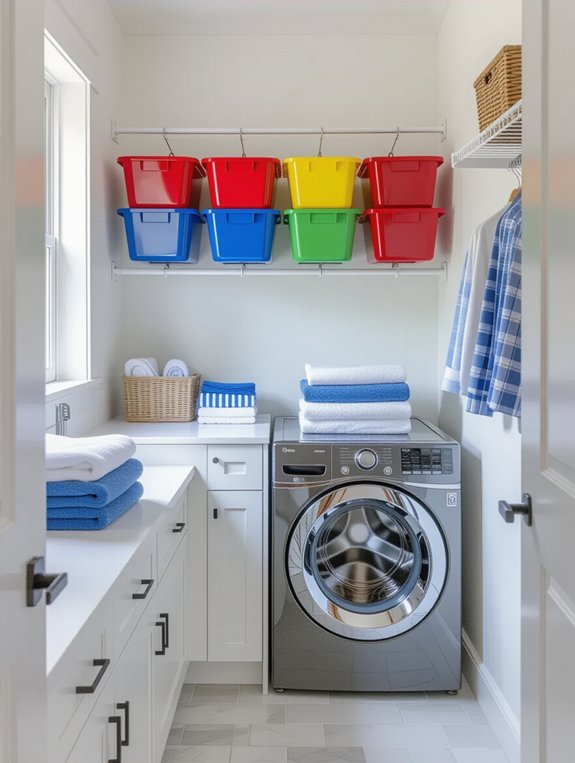 color coded laundry sorting system
