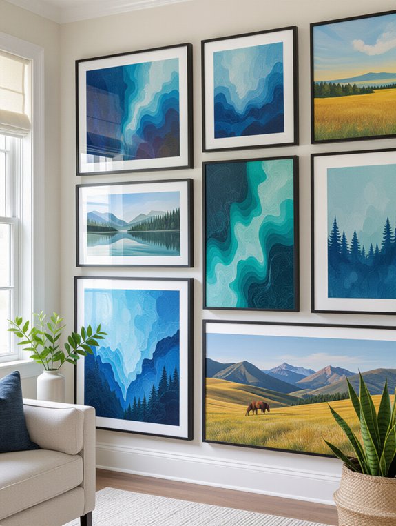 color coded photo wall