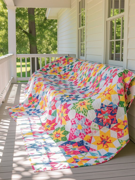 colorful hexagonal flower motifs