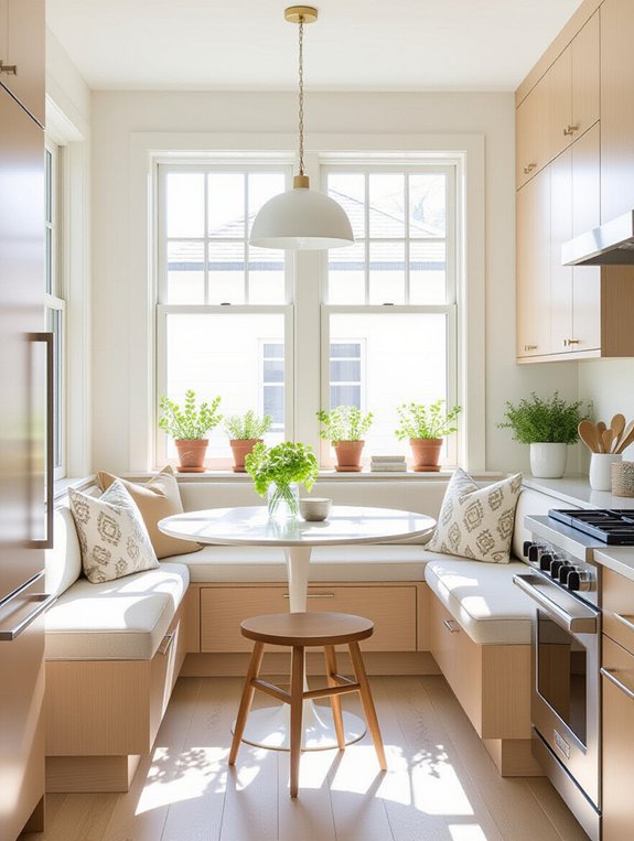 cozy built in kitchen seating