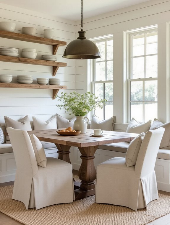 cozy family breakfast nook