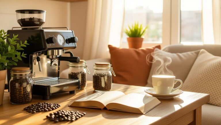 cozy home coffee setup