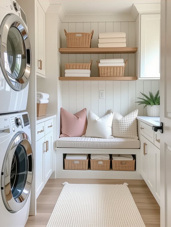 cozy laundry folding nook