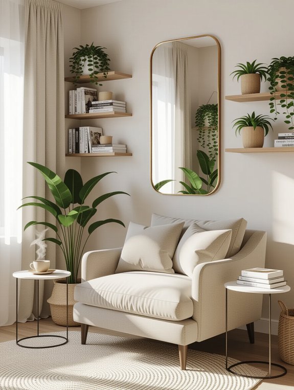 cozy reading nook setup