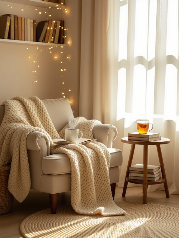 cozy reading nook setup