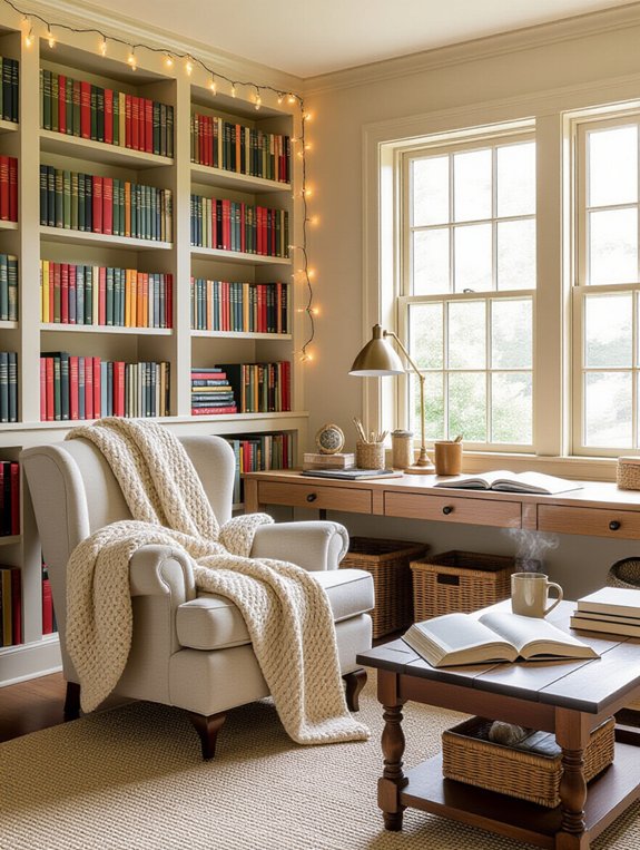 cozy reading nook setup