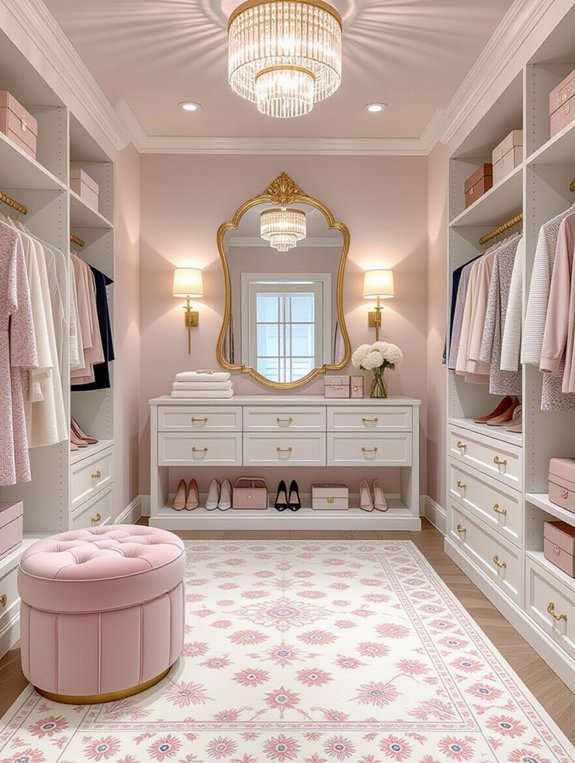 cozy rug enhances closet comfort