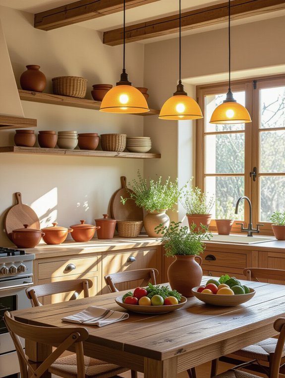 cozy warm kitchen lighting