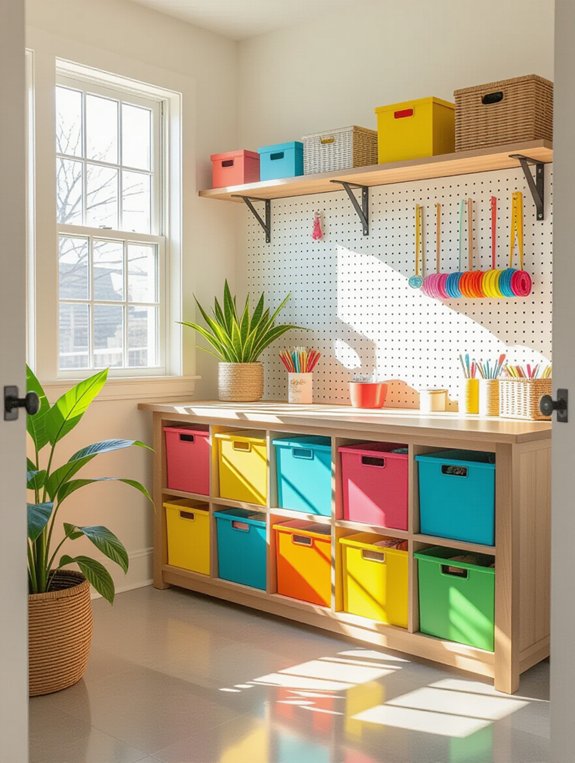 crafting corner with storage