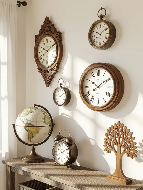 distinctive clocks enhance decor