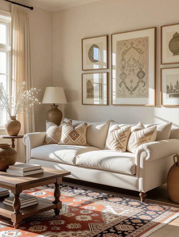 eclectic pattern living room
