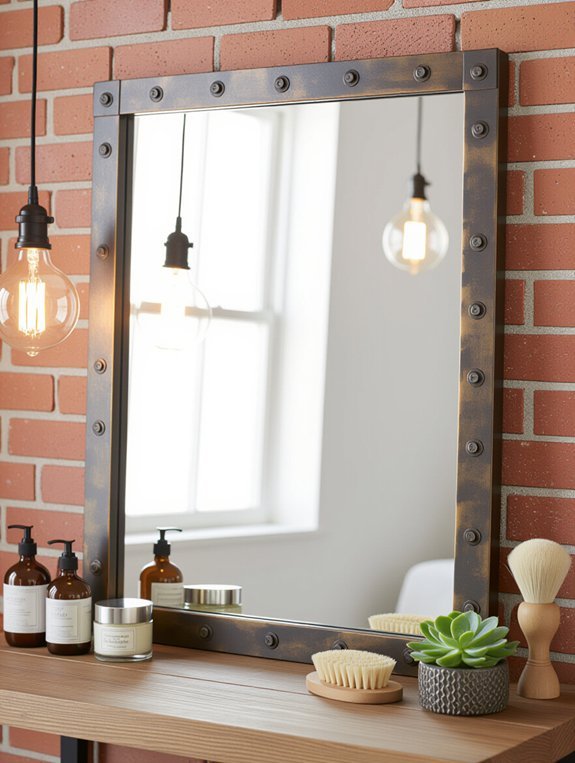 edgy industrial vanity mirror