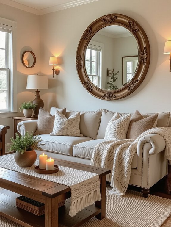 enhance depth with mirrors