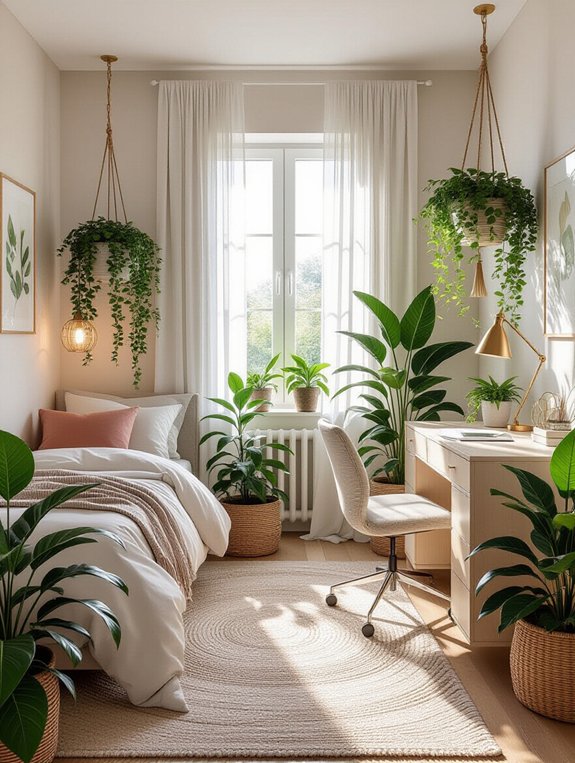 enhance dorm with indoor plants