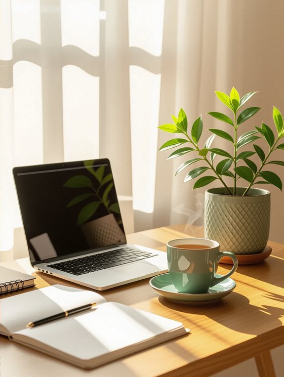 enhance workspace with plants
