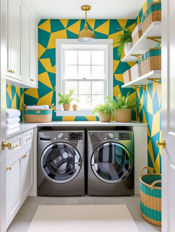 fun and colorful laundry makeover
