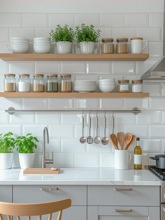 functional stylish backsplash storage