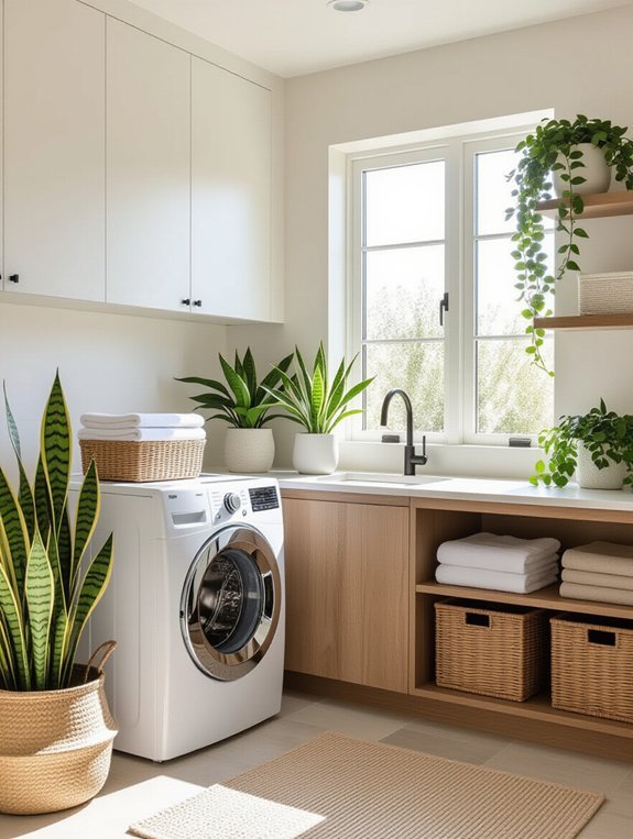 greenery enhances laundry aesthetics