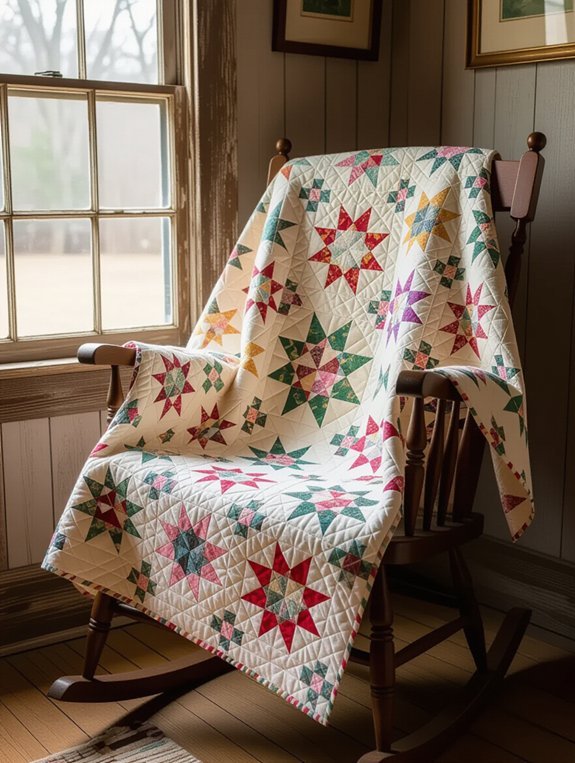 intricate symbolic vintage quilt