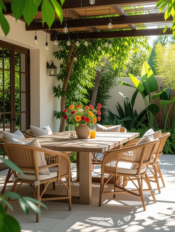 inviting outdoor dining space