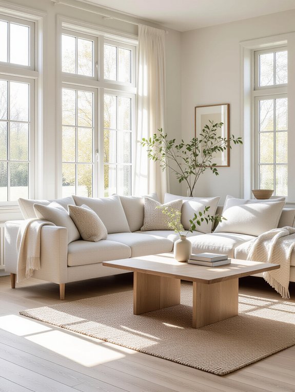 light wood finishes enhance elegance