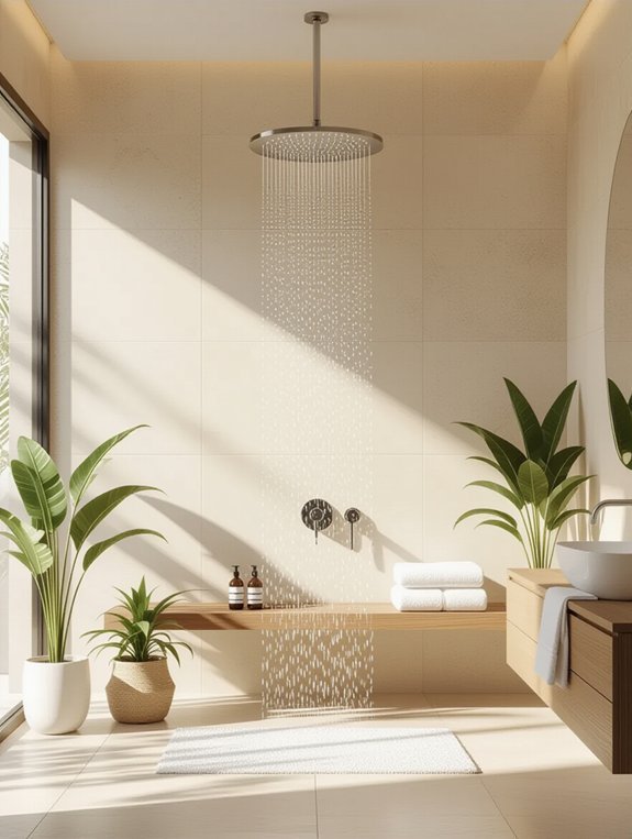 luxury rain shower installation