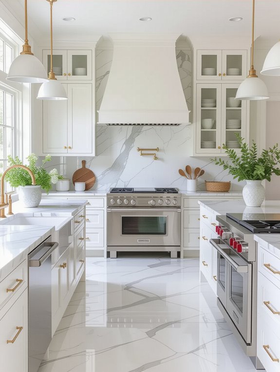 marble accents elevate kitchens