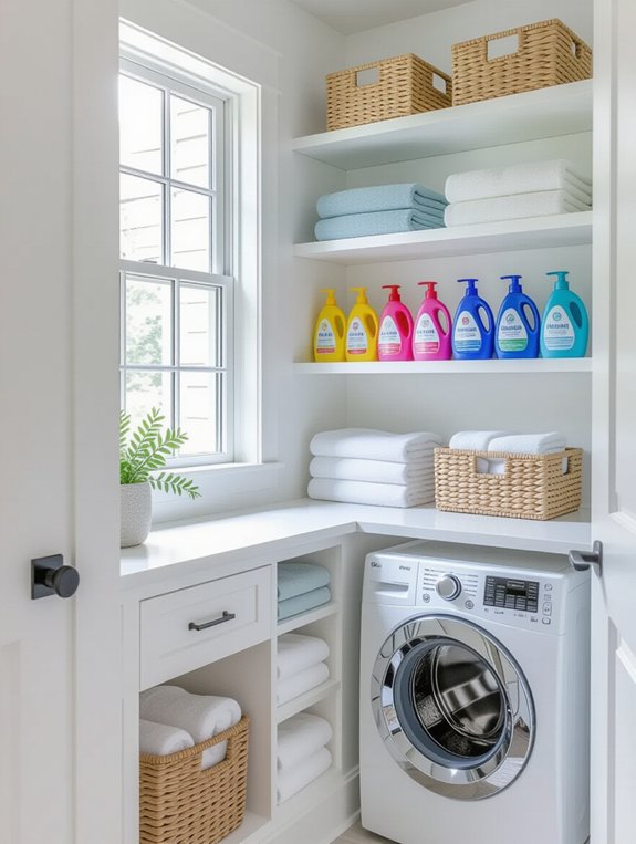 maximize laundry corner storage