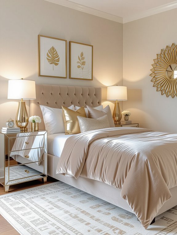metallic accents for glam