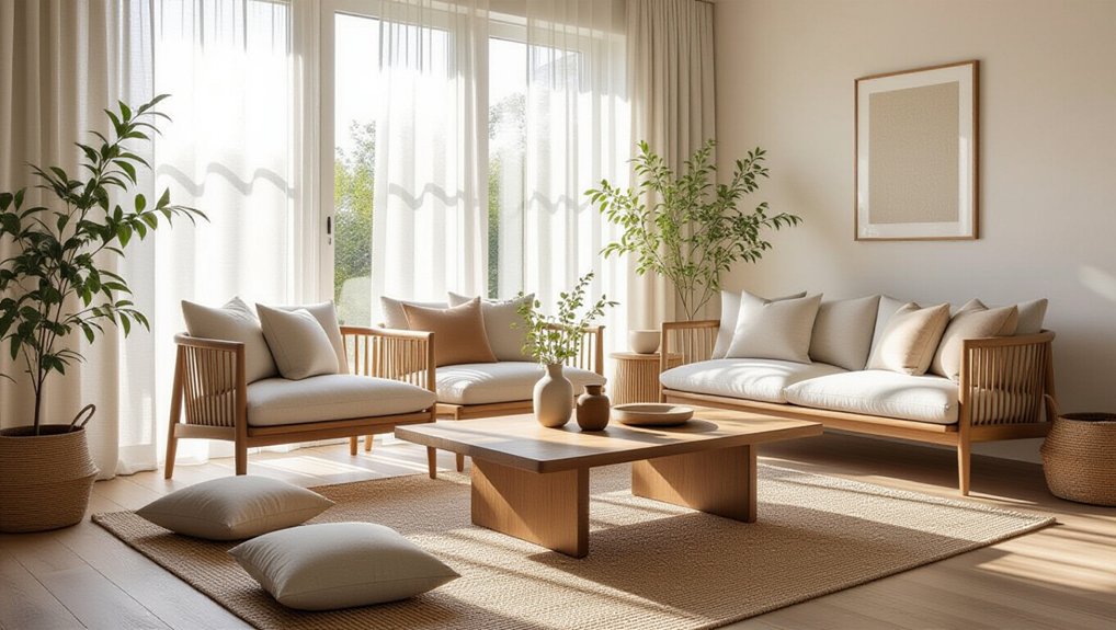 minimalist japandi living spaces