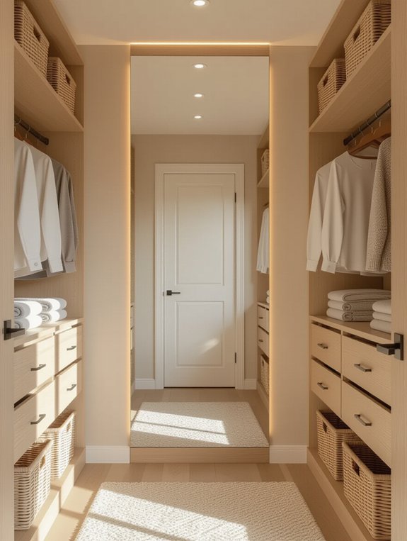 mirrors enhance closet space