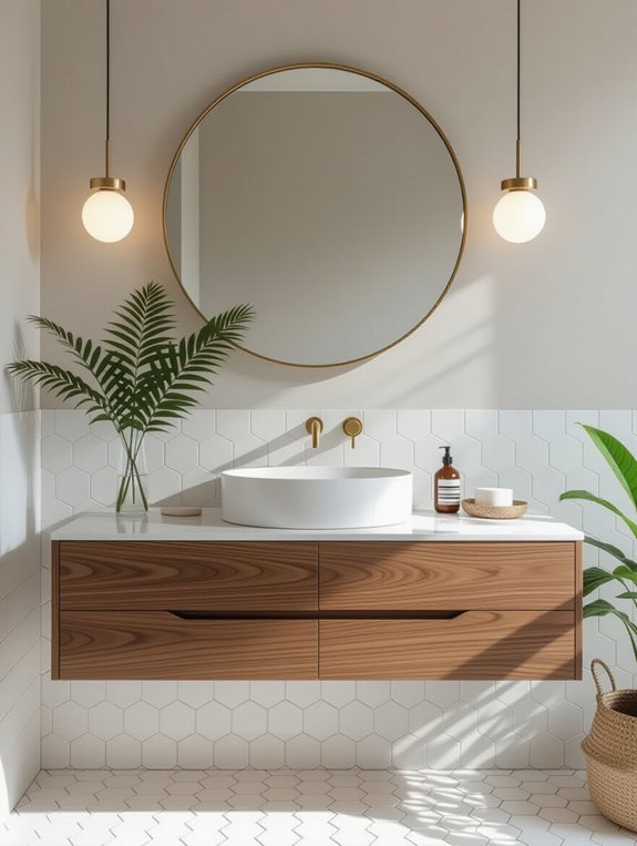 modern floating vanity installation