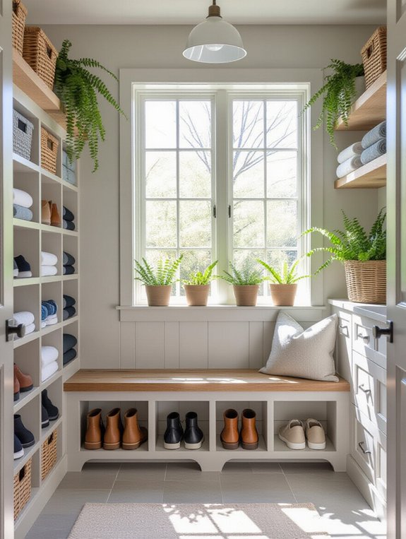 mudroom shoe storage solution