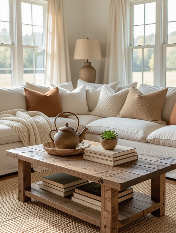 multifunctional farmhouse coffee table