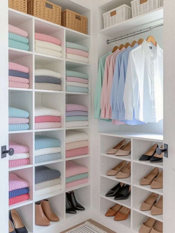 organize closet with dividers