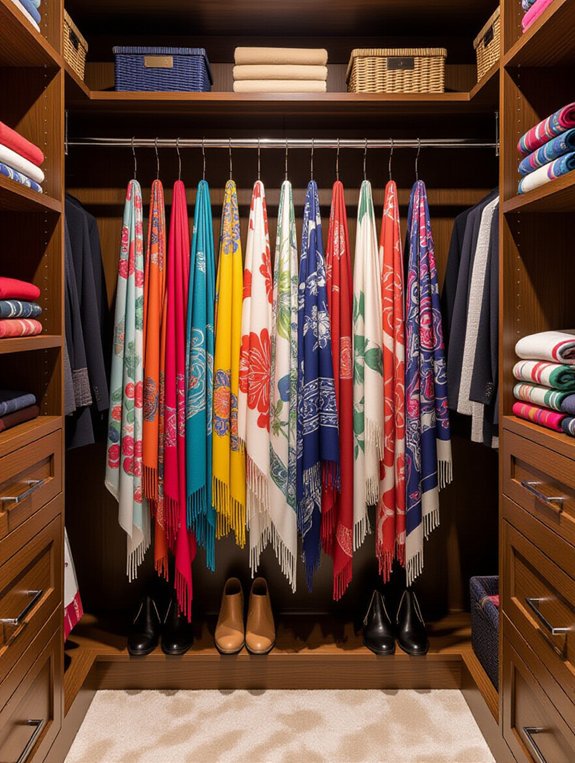 organize scarves with tension