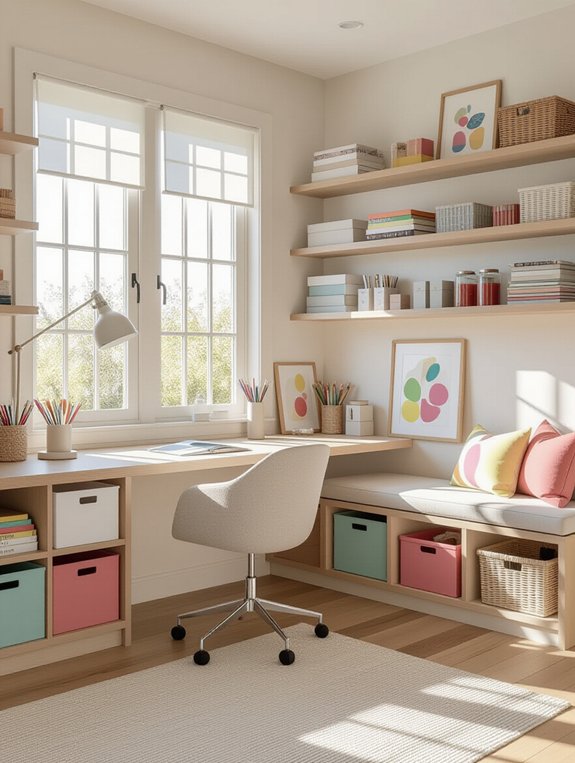 organized creative hobby space