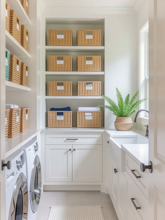 organized storage using baskets