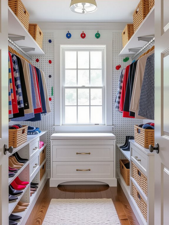 pegboards for closet organization