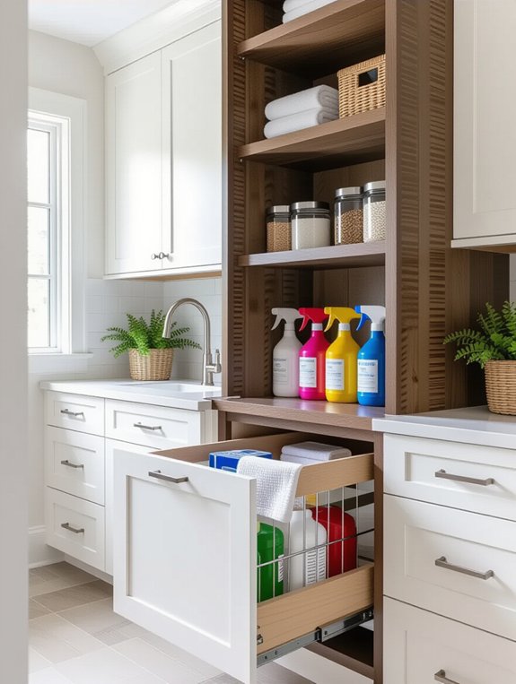 pull out pantry for cleaning