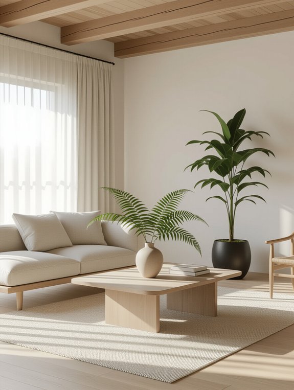 serene indoor plant integration