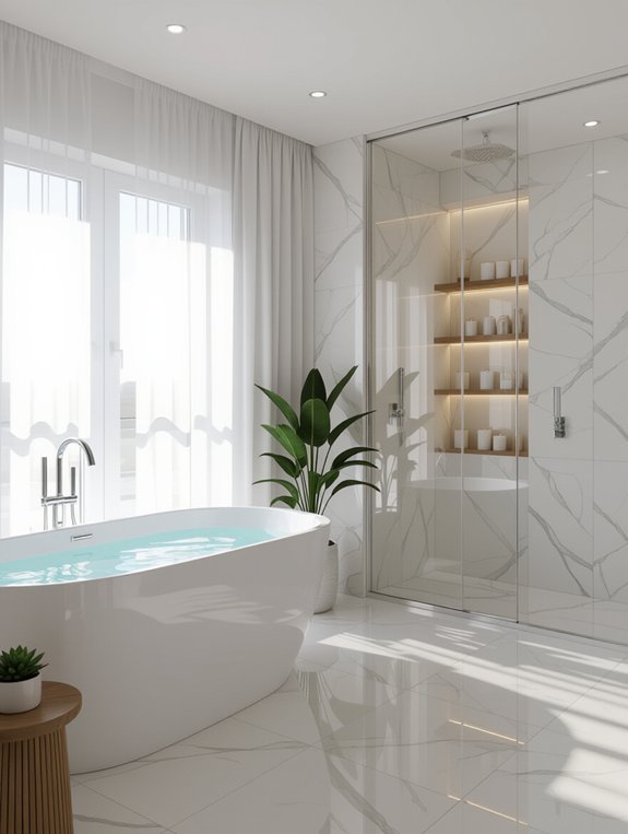 serene spa like bathroom ambiance